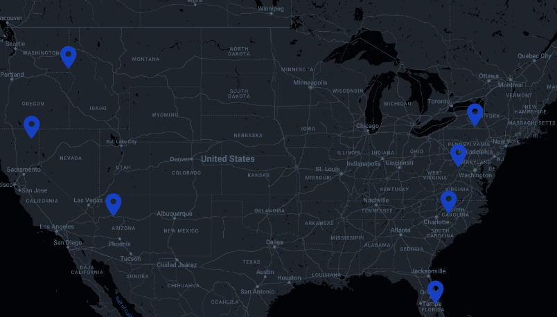 Map with Locations Pinned